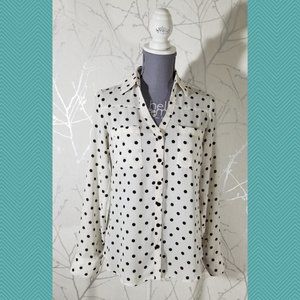 Express Polkadot Button Front Portofino Shirt